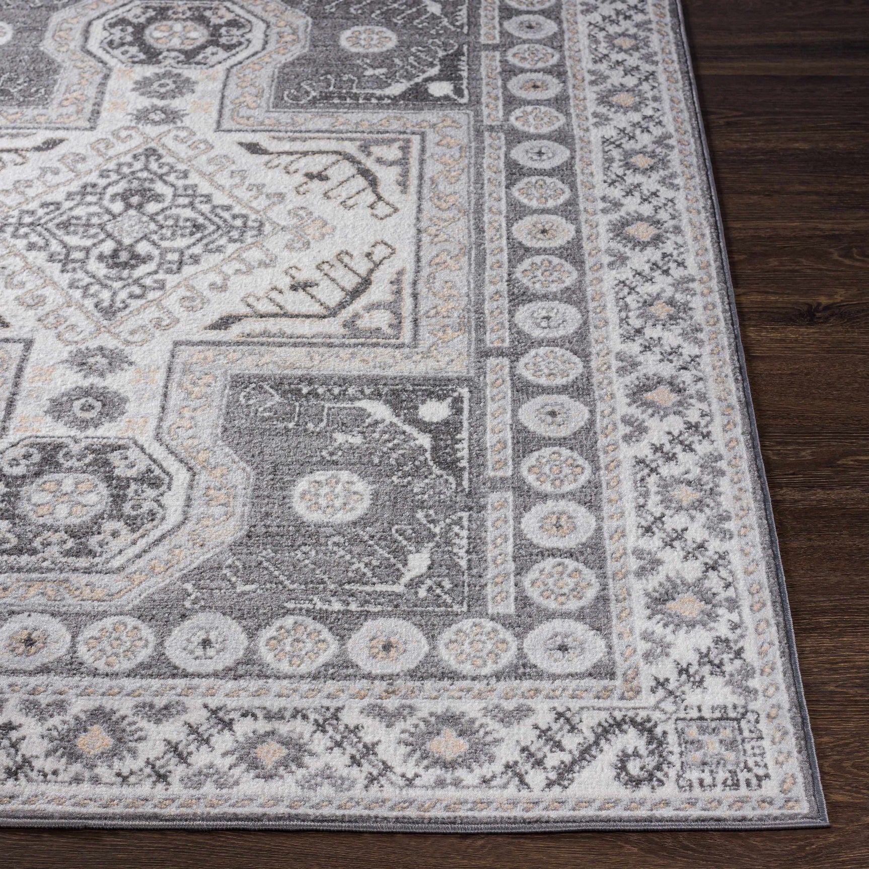 Harrah Gray Cross Rug - Clearance - Ornate Home