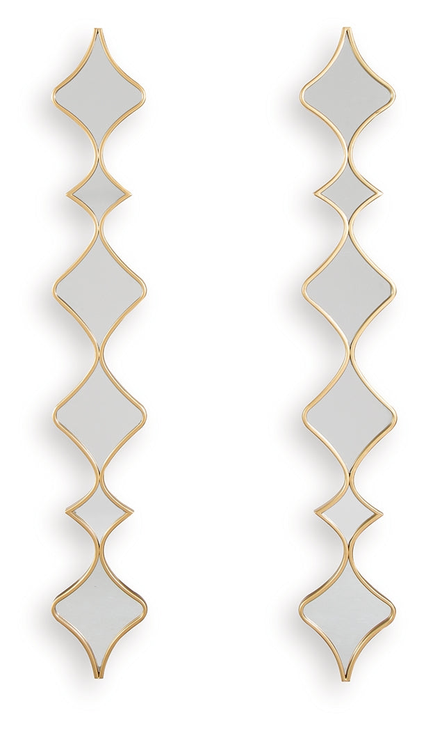 Harriswood Gold Finish Accent Mirror Set (Set of 2) - Ornate Home