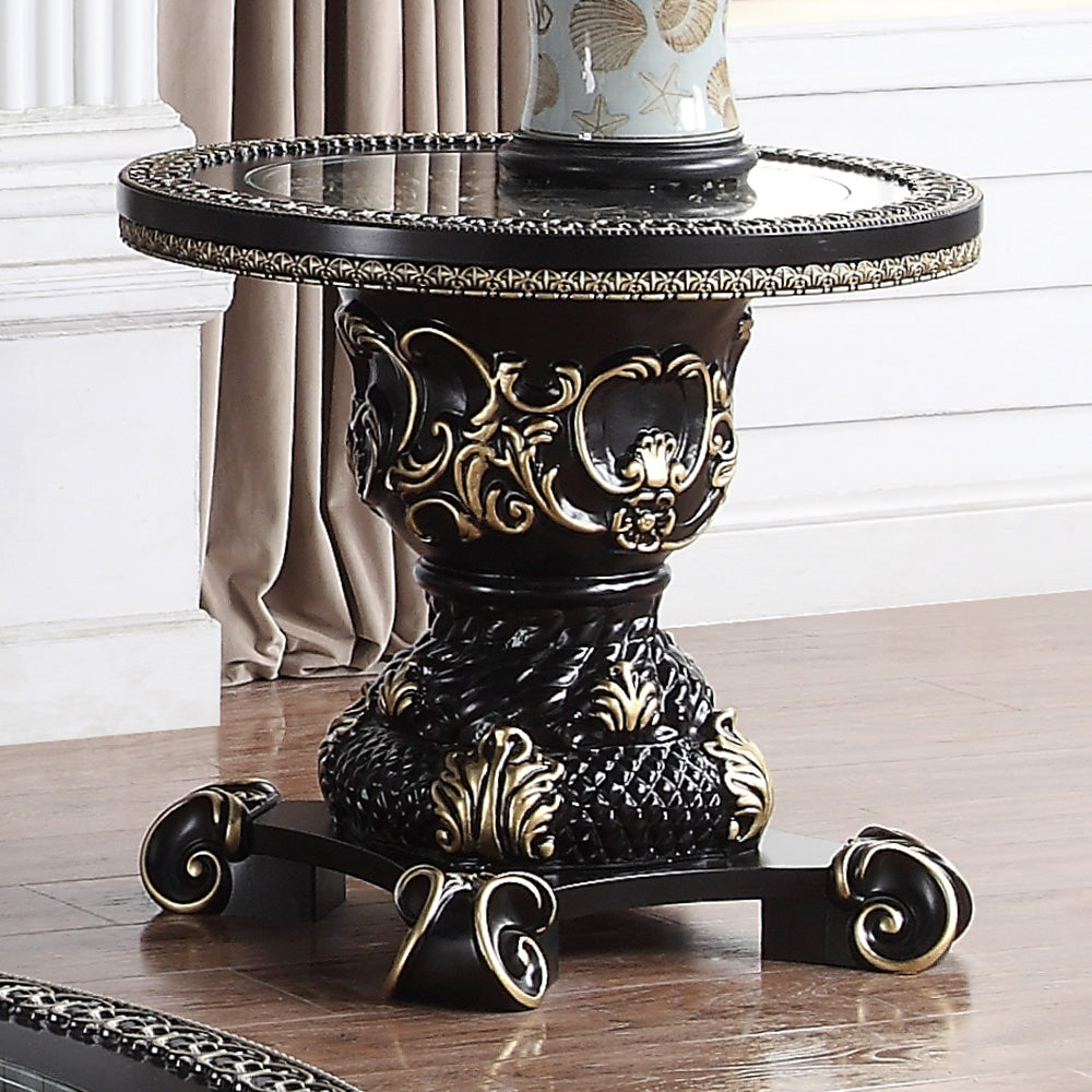 Harrow Black Enamel 3pc Coffee Table Set / HD-328B - Ornate Home