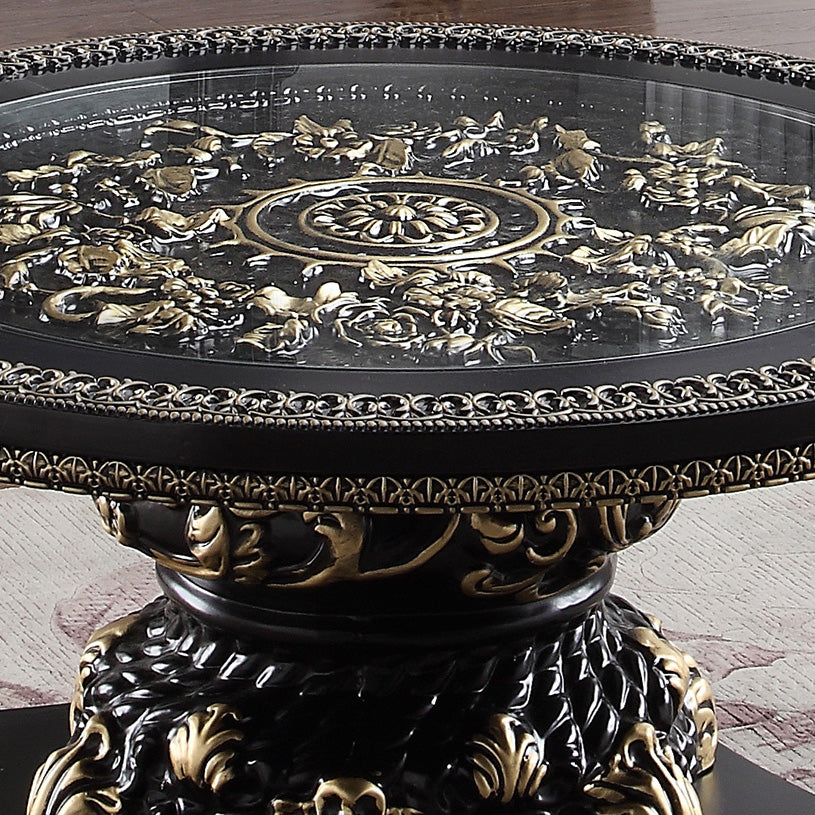 Harrow Black Enamel 3pc Coffee Table Set / HD-328B - Ornate Home