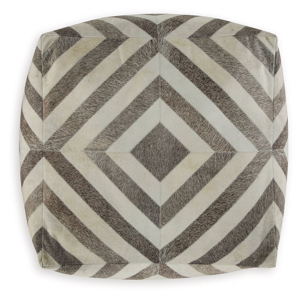 Hartselle Brown Pouf - Ornate Home