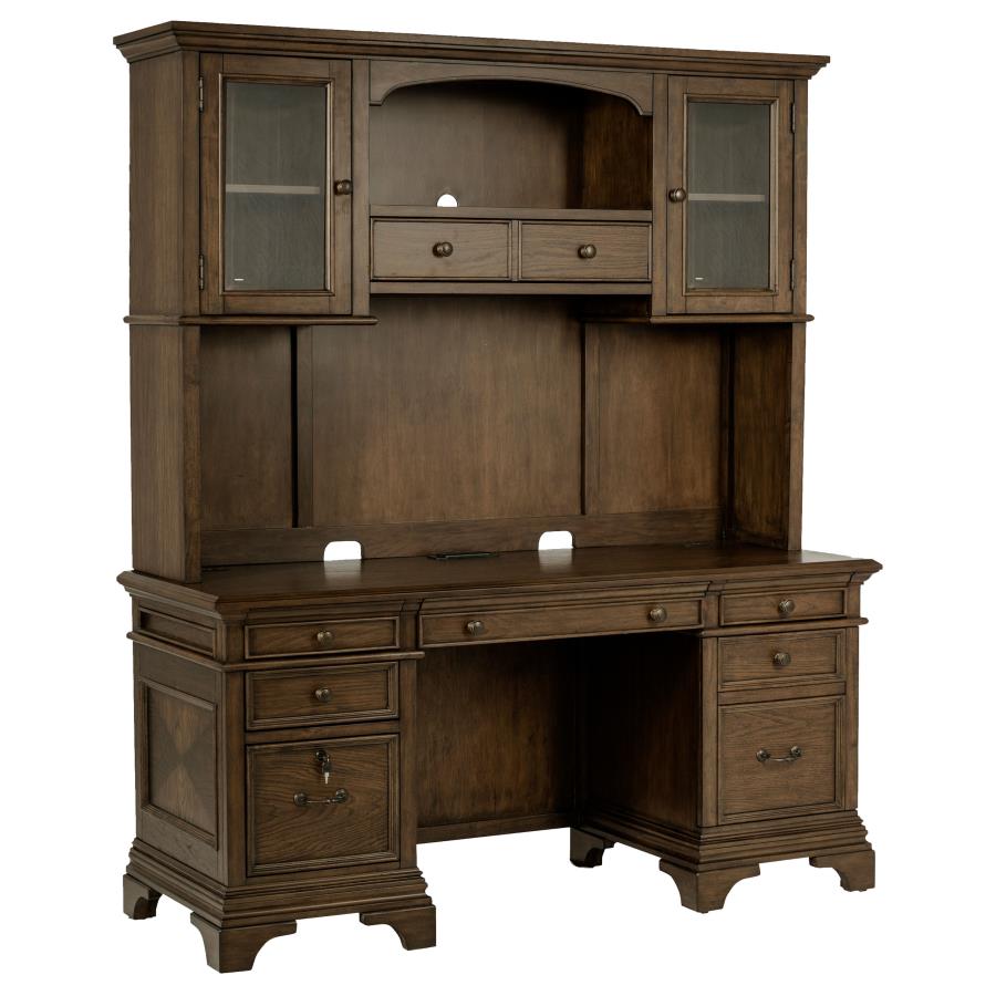 Hartshill Burnished Oak Credenza w/ Hutch - Ornate Home