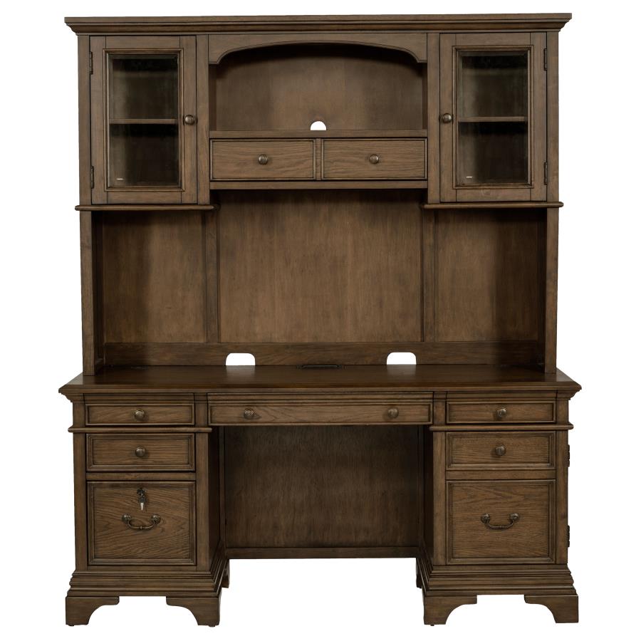 Hartshill Burnished Oak Credenza w/ Hutch - Ornate Home