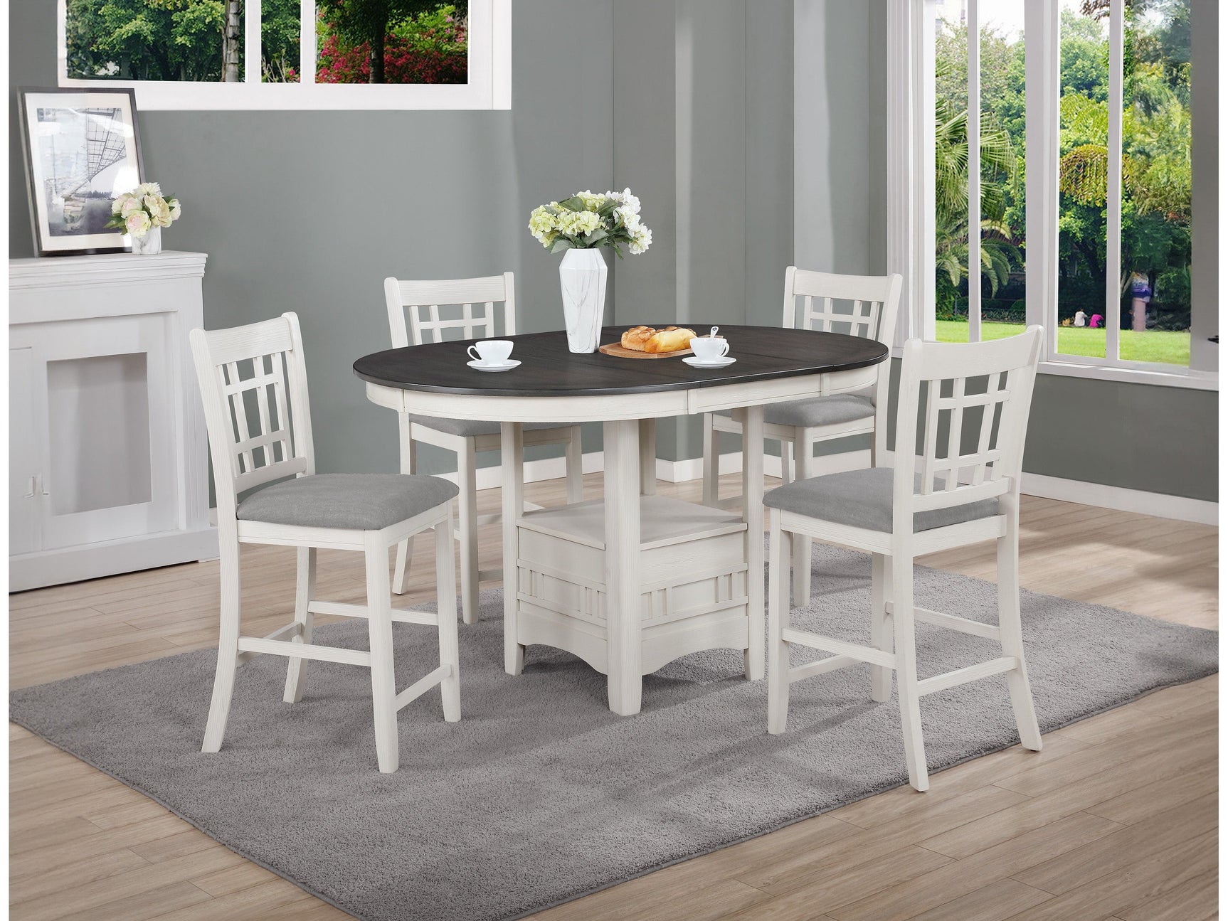 Hartwell Chalk/Grey Counter Height Dining Set - Ornate Home