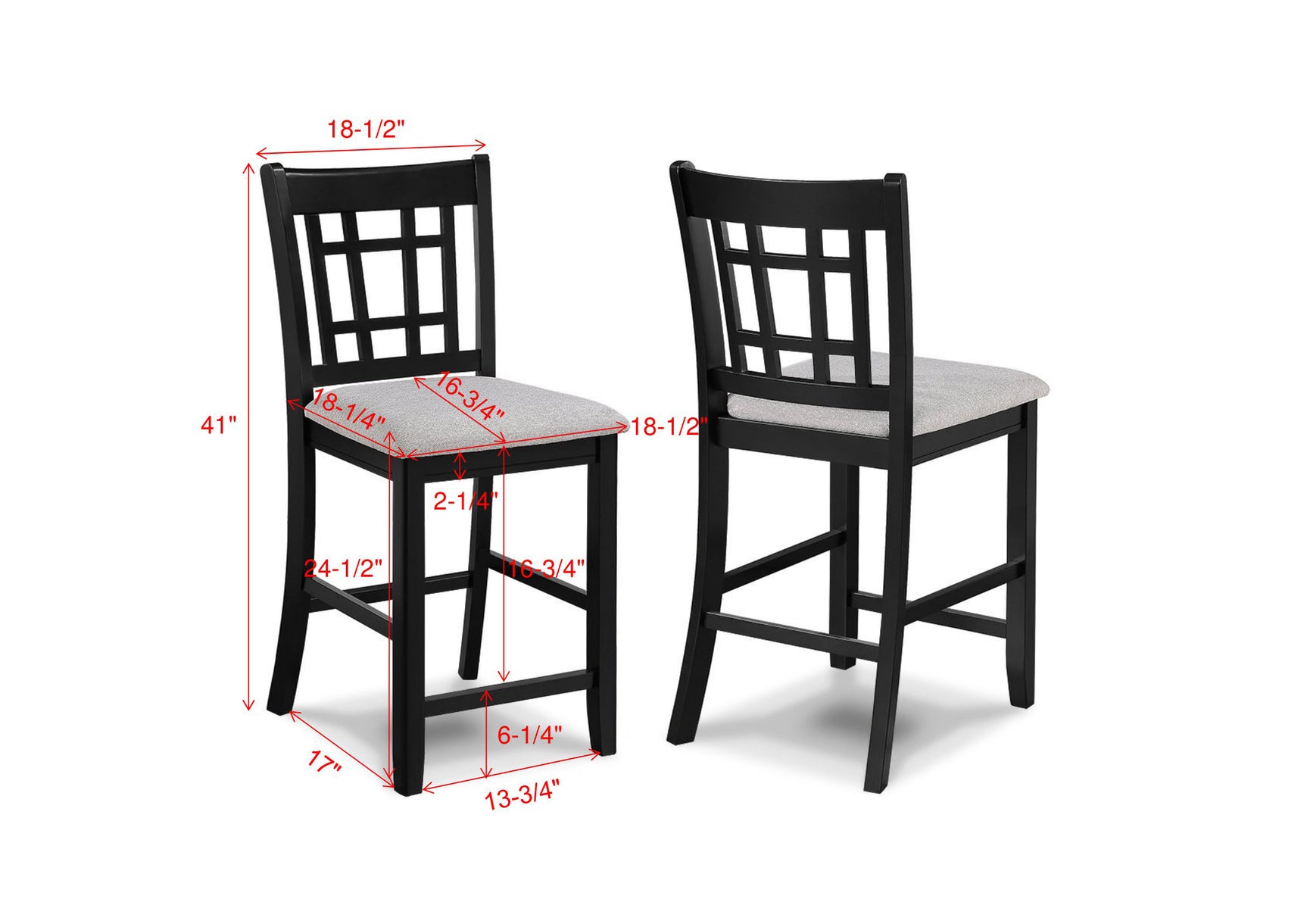 Hartwell Charcoal Black Counter Height Dining Set - Ornate Home