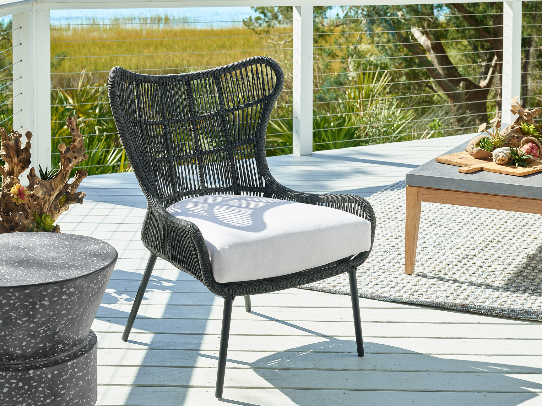 Hatteras Charcoal Lounge Chair - Ornate Home
