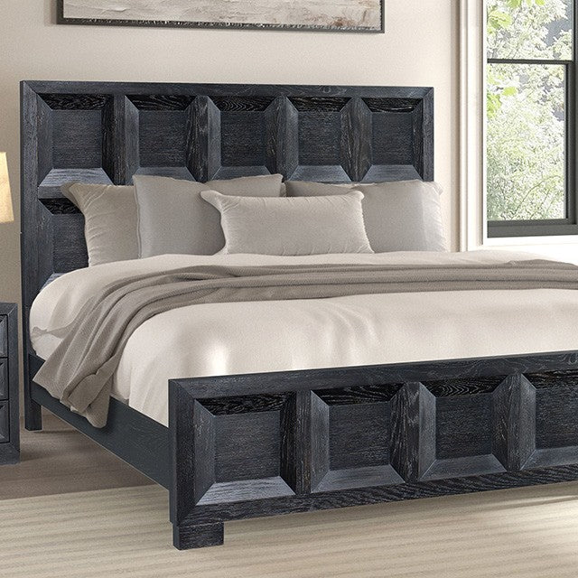 Hatton Cross Weathered Black Queen 4 Piece Bedroom Set - Ornate Home