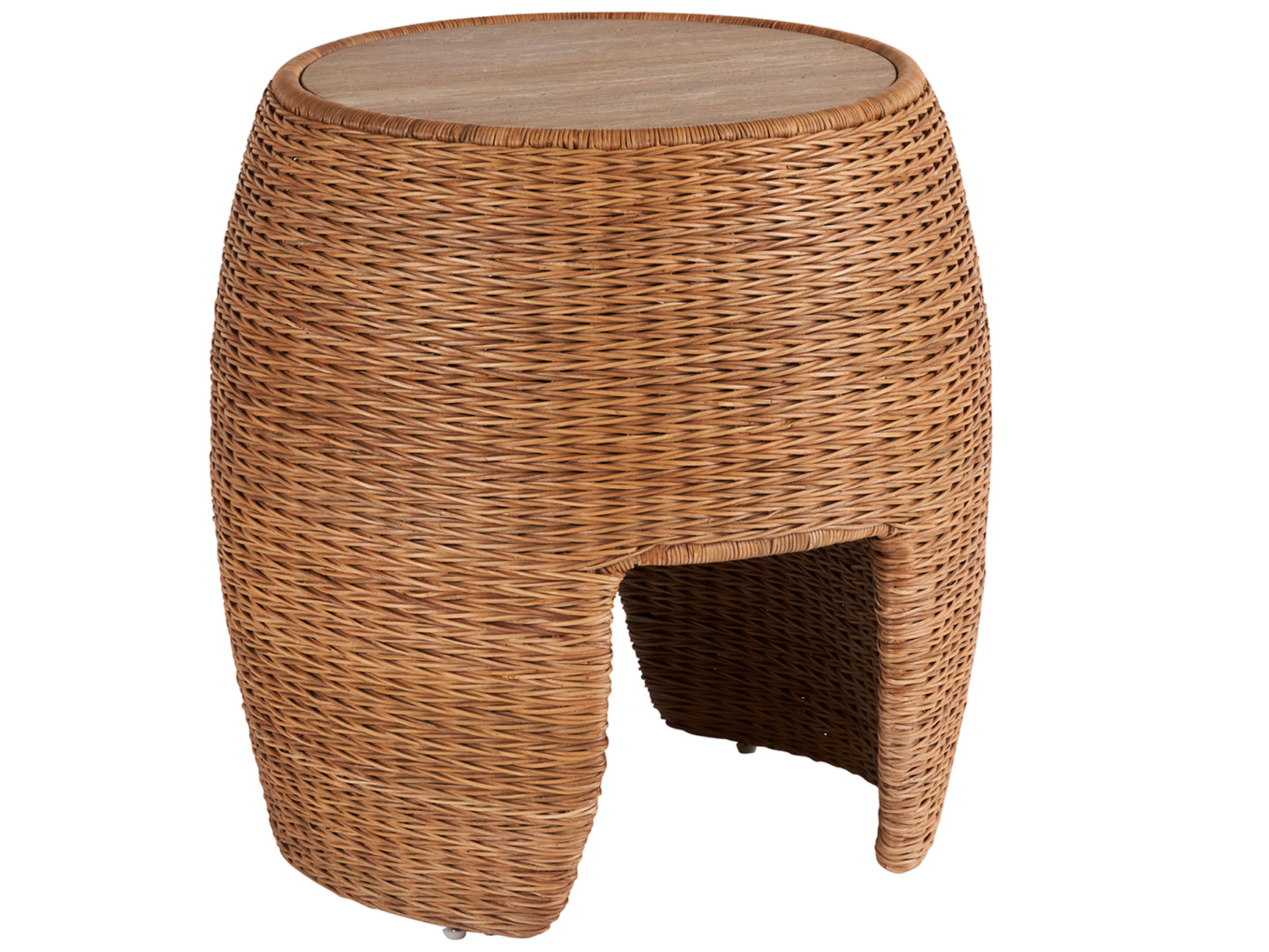 Havasu Fishbone Weave Rattan End Table - Ornate Home