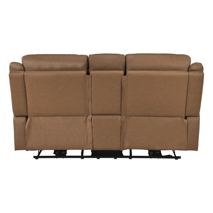 Haven Brown Power Double Reclining Loveseat With Center Console Hidden Arms Cup Holders Charging Ports And Wireless Charger - Ornate Home