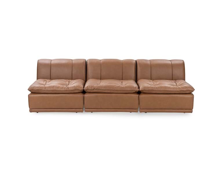 Haven Toffee Brown Leather 3 Piece Modular Sofa - Ornate Home