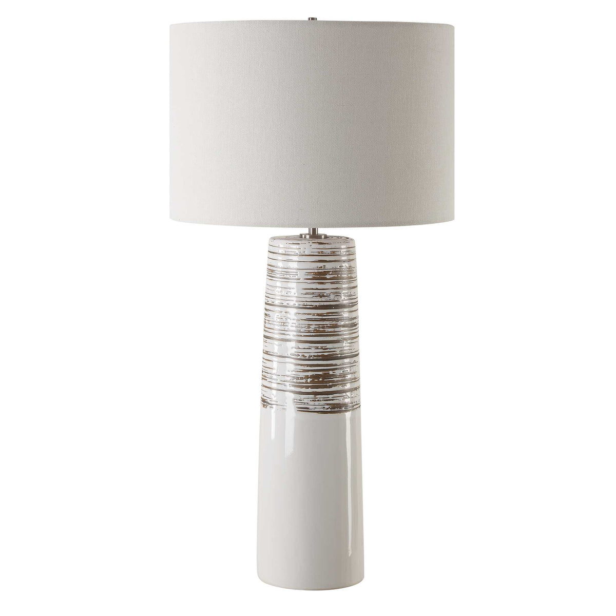 Haven White Glaze Table Lamp - Ornate Home