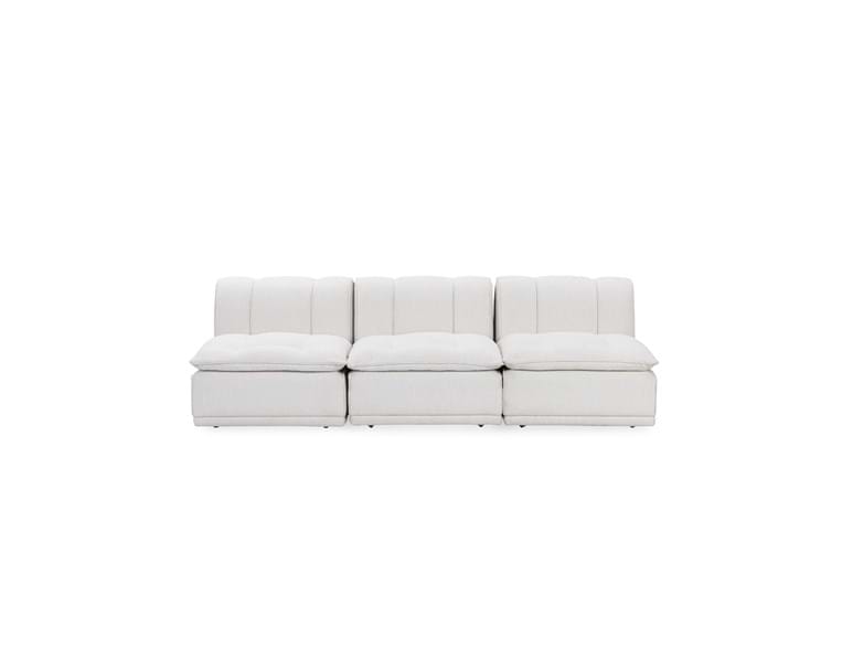 Haven White Leather 3 Piece Modular Sofa - Ornate Home