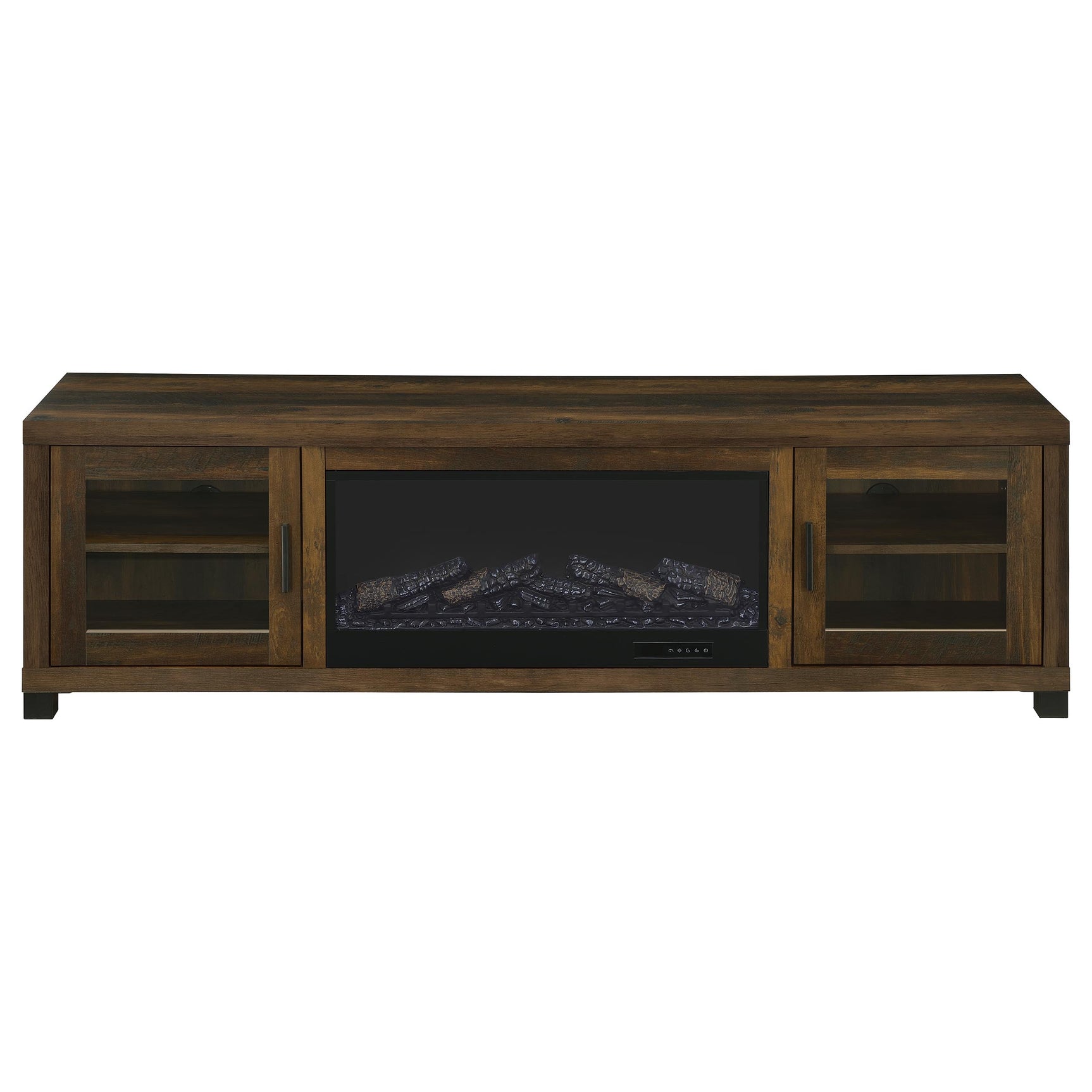 Havering Dark Pine 71-inch TV Stand Fireplace Media Console - Ornate Home