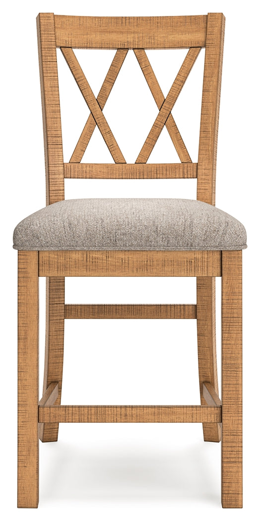 Havonplane Brown Counter Height Extension Dining Table 4 Barstools and Bench (Online Special Price) - Ornate Home