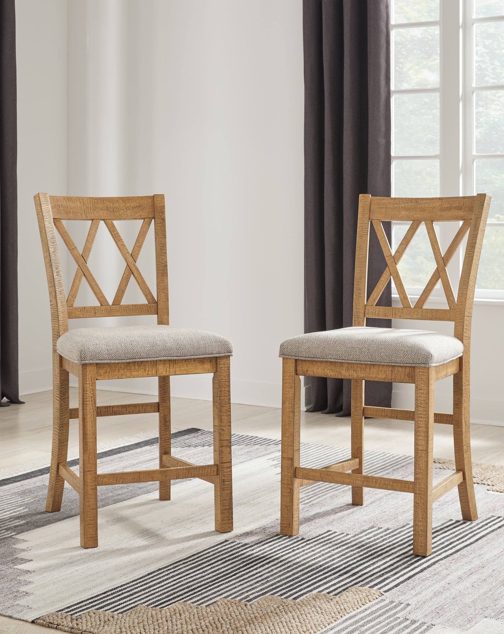 Havonplane Brown Counter Height Extension Dining Table 4 Barstools and Bench (Online Special Price) - Ornate Home