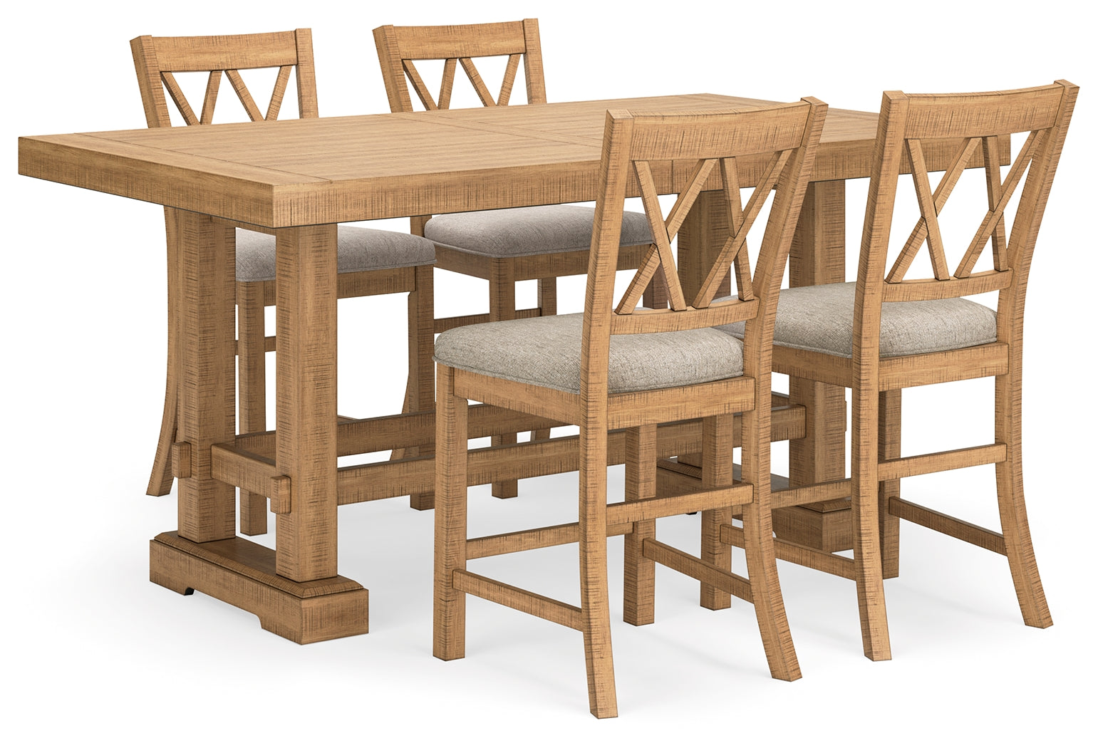 Havonplane Brown Counter Height Extension Dining Table and 4 Barstools (Online Special Price) - Ornate Home