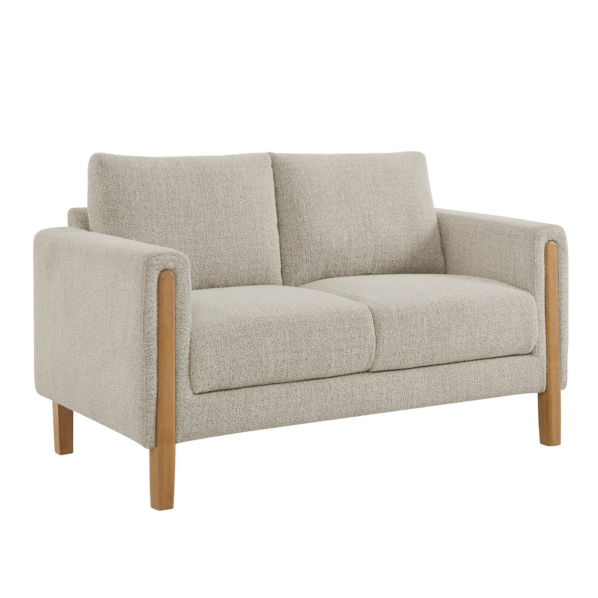 Hawken Parchment Beech Boucle Fabric Loveseat - Ornate Home