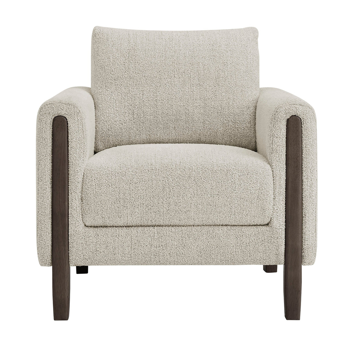 Hawken Parchment/Espresso Boucle Fabric Accent Armchair - Ornate Home