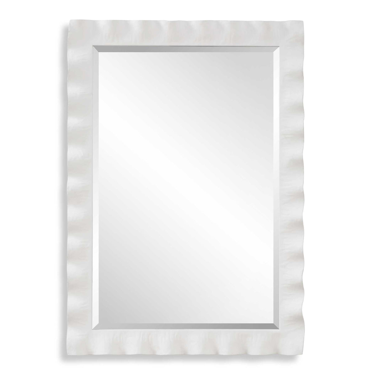 Haya White Scalloped Mirror - Ornate Home