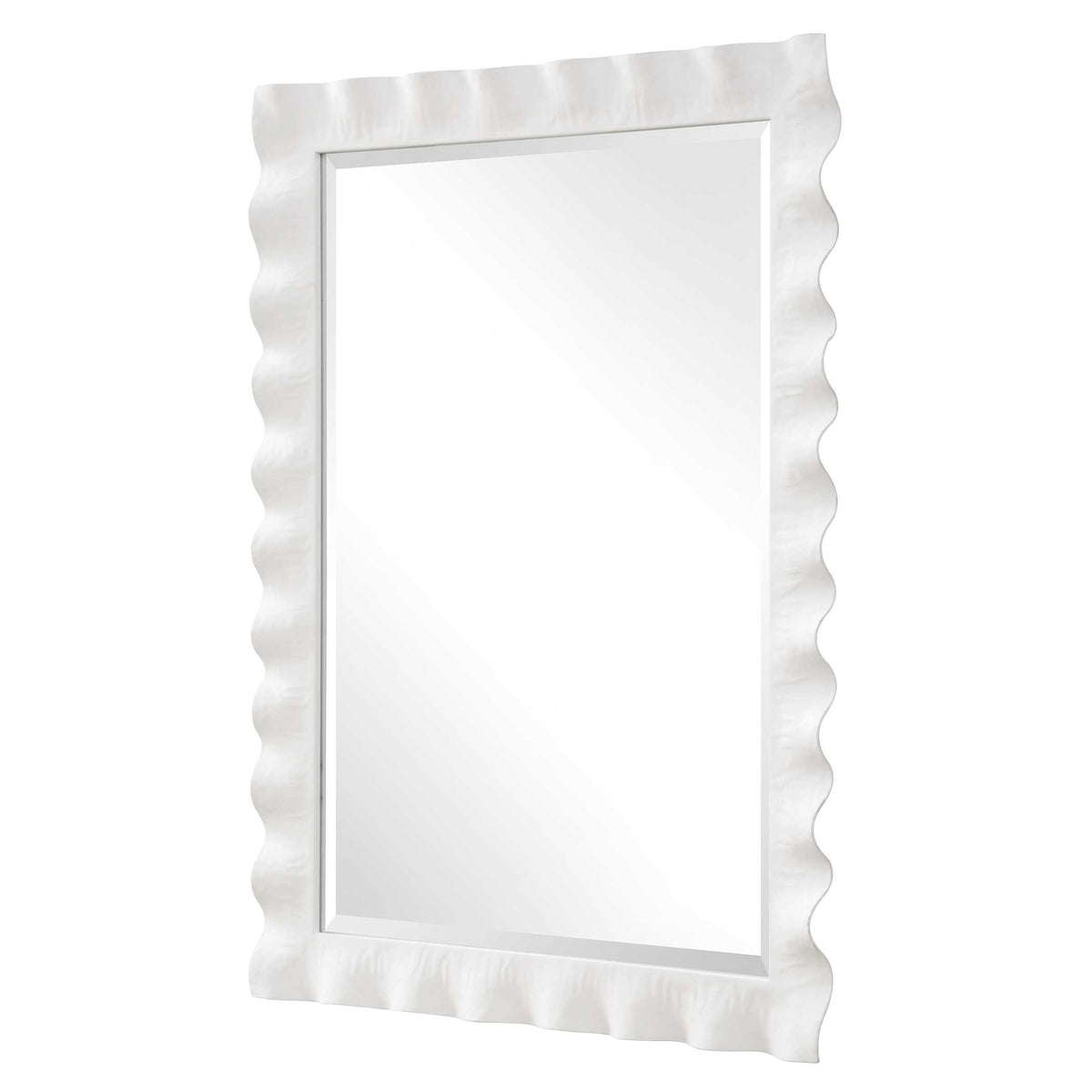 Haya White Scalloped Mirror - Ornate Home