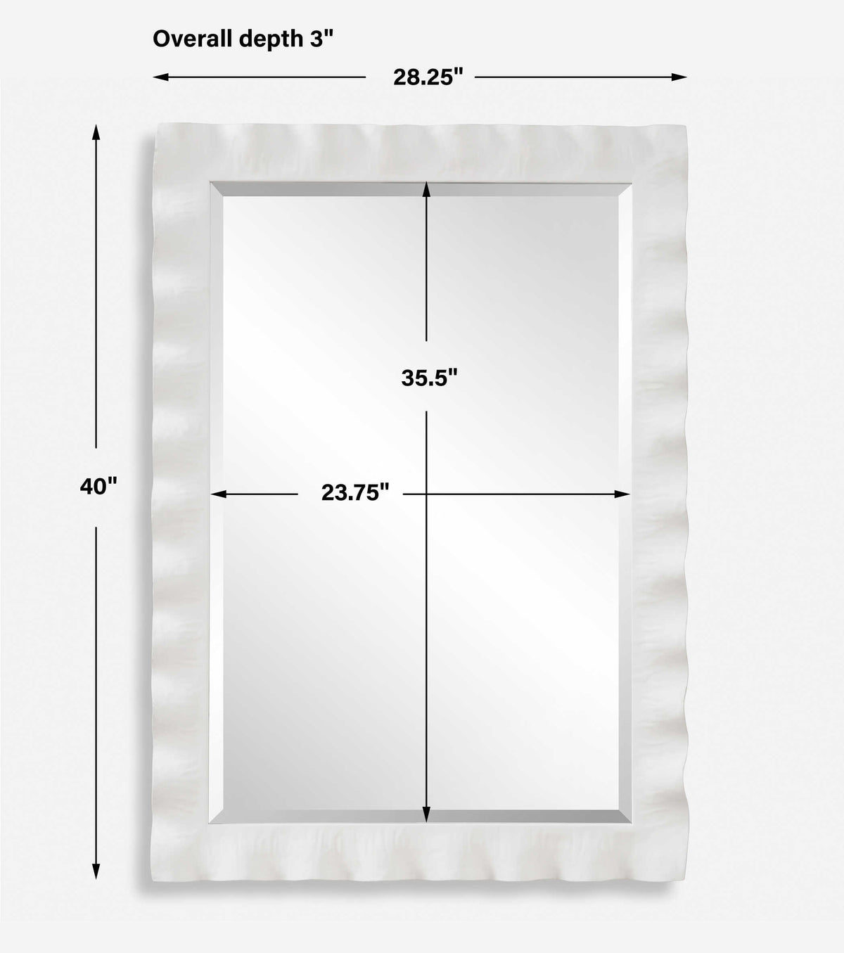 Haya White Scalloped Mirror - Ornate Home