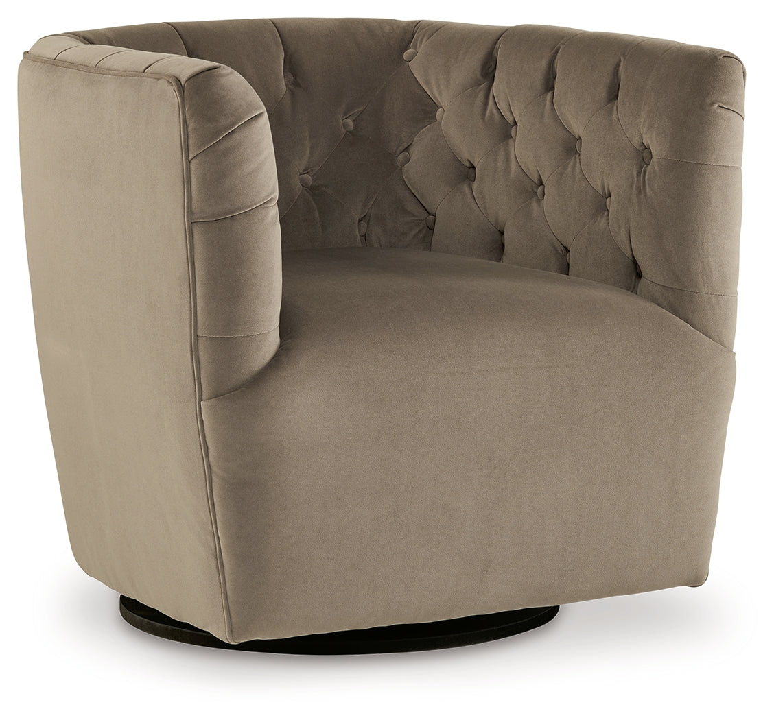 Hayesler Cocoa Swivel Accent Chair - Ornate Home