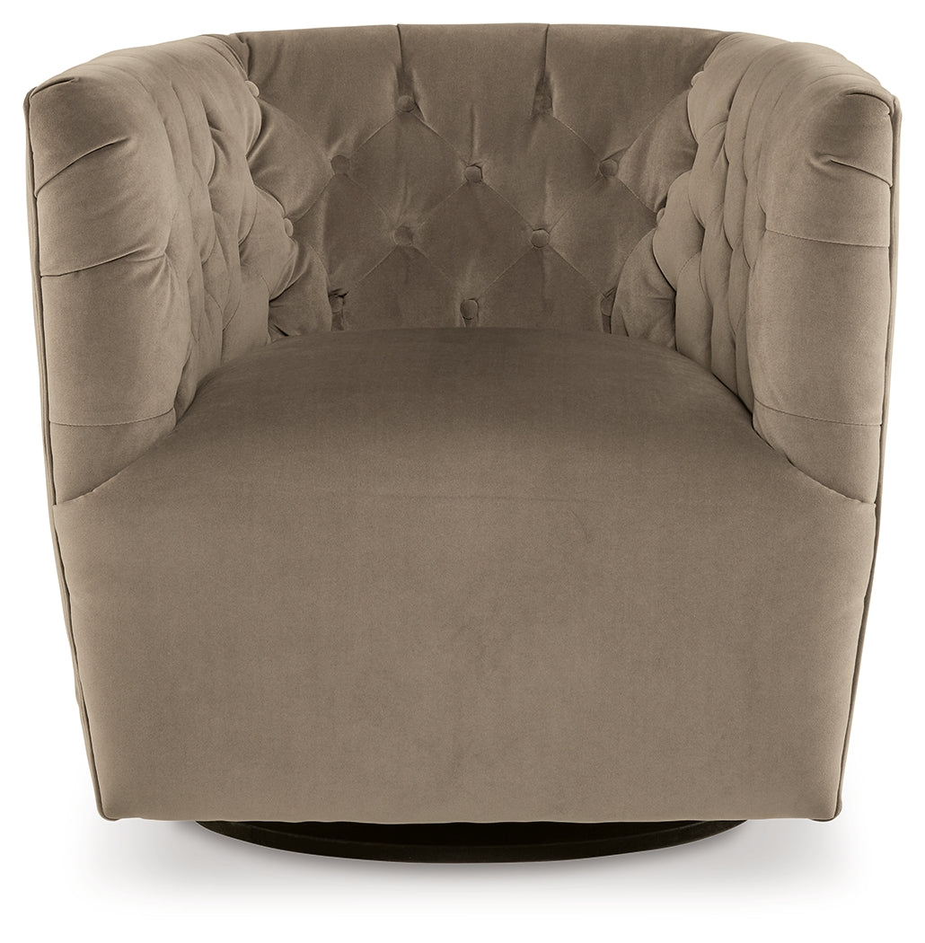 Hayesler Cocoa Swivel Accent Chair - Ornate Home