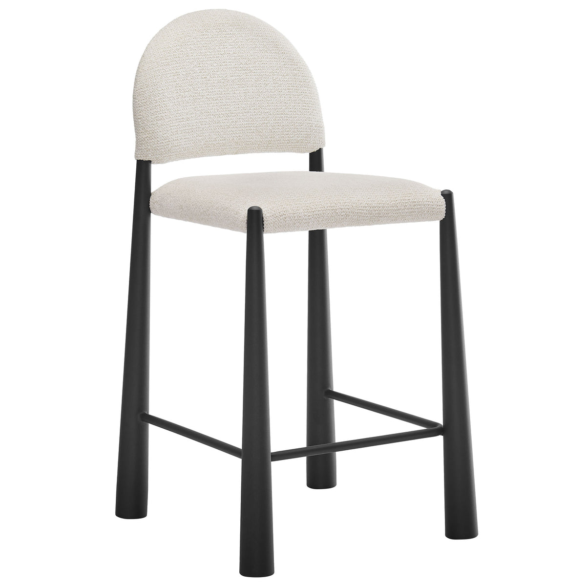 Hayley Black/Cream Upholstered Fabric Counter Stools (Set of 2) - Ornate Home