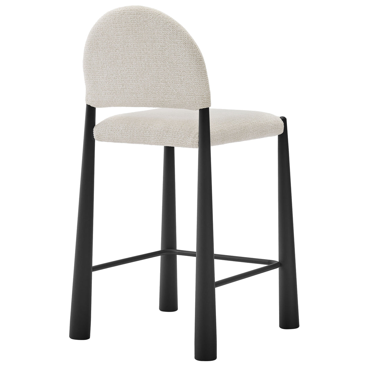 Hayley Black/Cream Upholstered Fabric Counter Stools (Set of 2) - Ornate Home