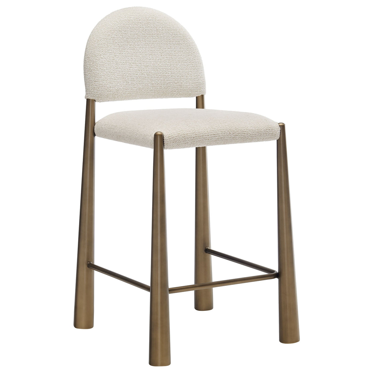 Hayley Brass/Cream Upholstered Fabric Counter Stools (Set of 2) - Ornate Home