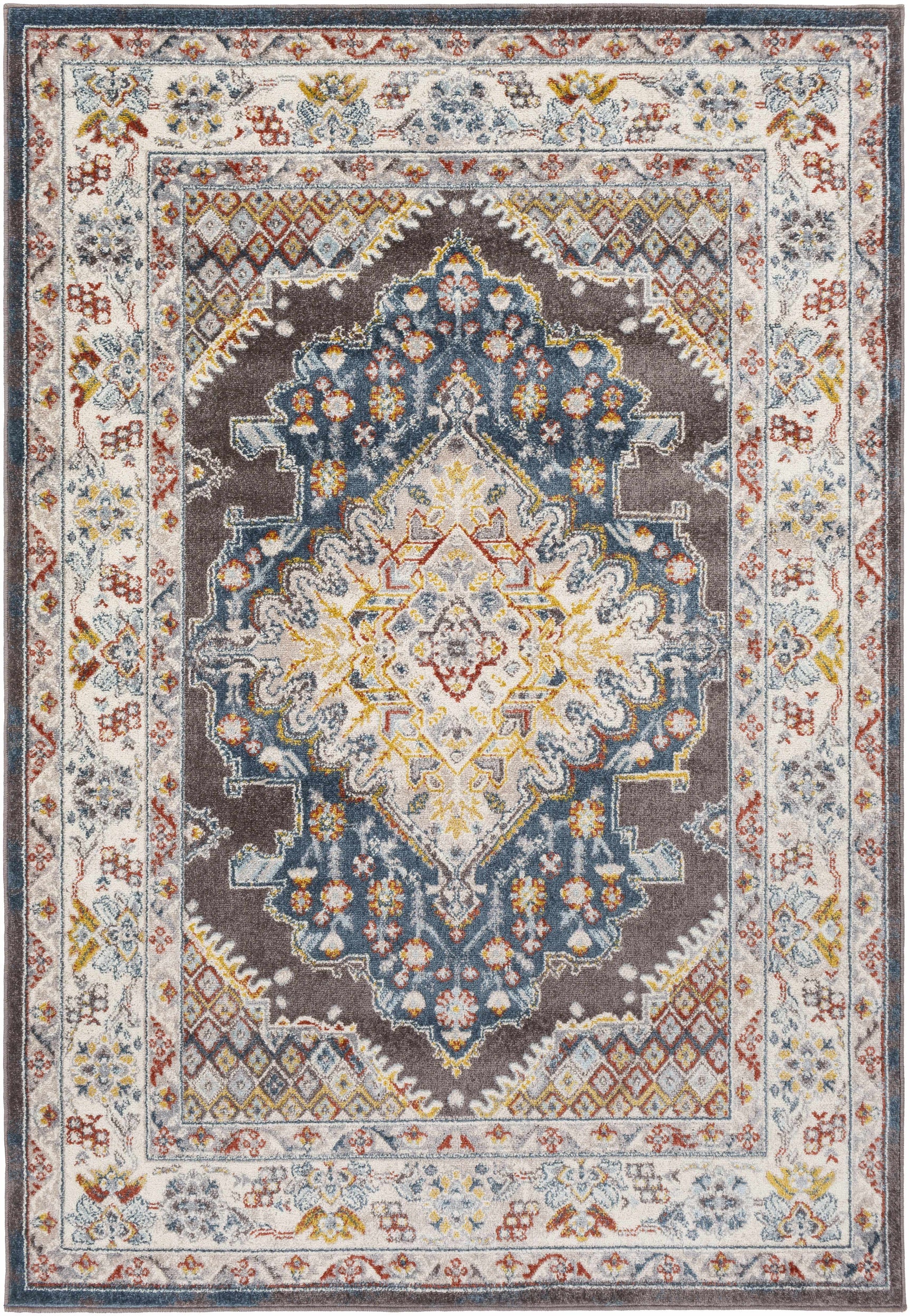 Haymond Brown Medallion Area Rug - Ornate Home