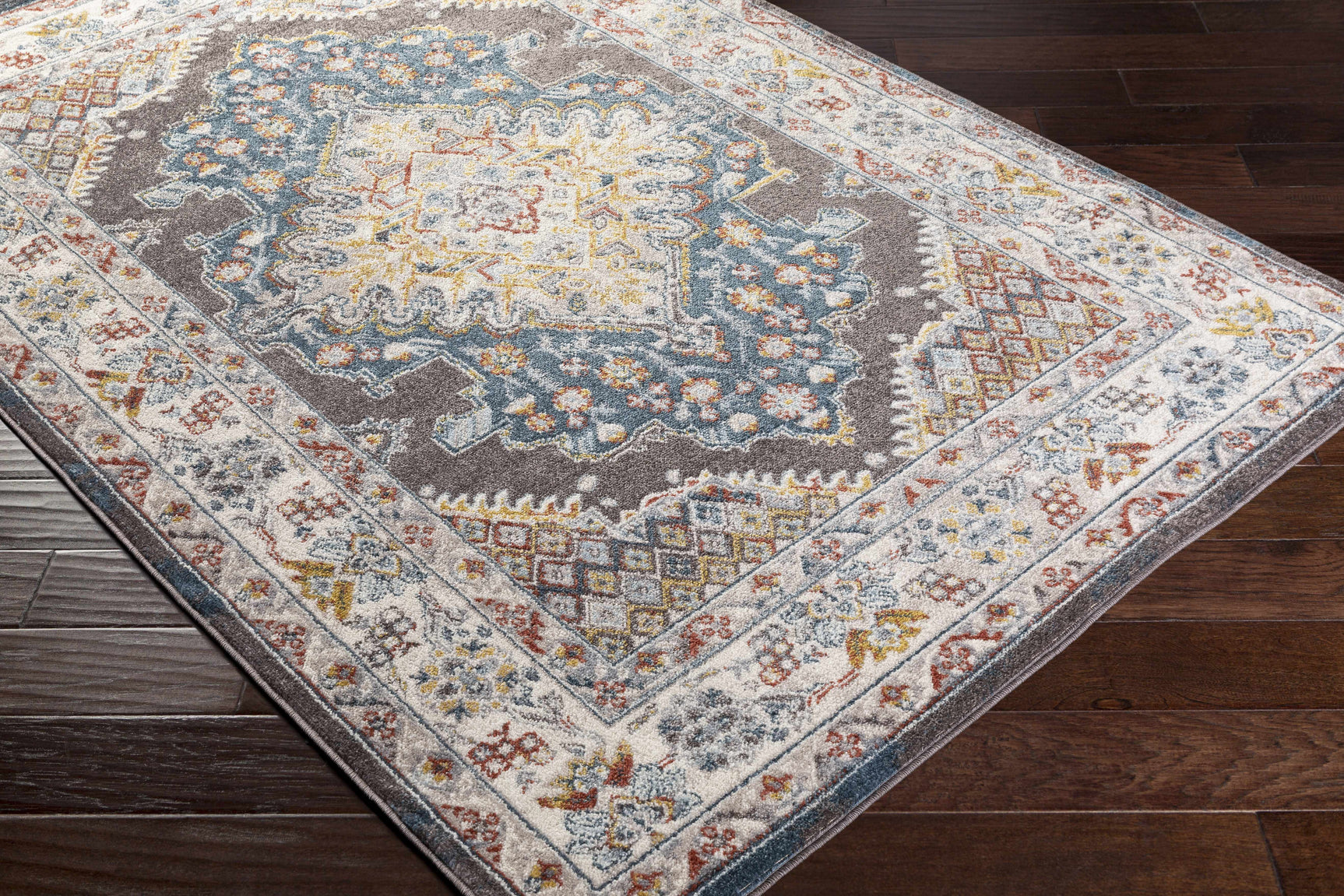 Haymond Brown Medallion Area Rug - Ornate Home