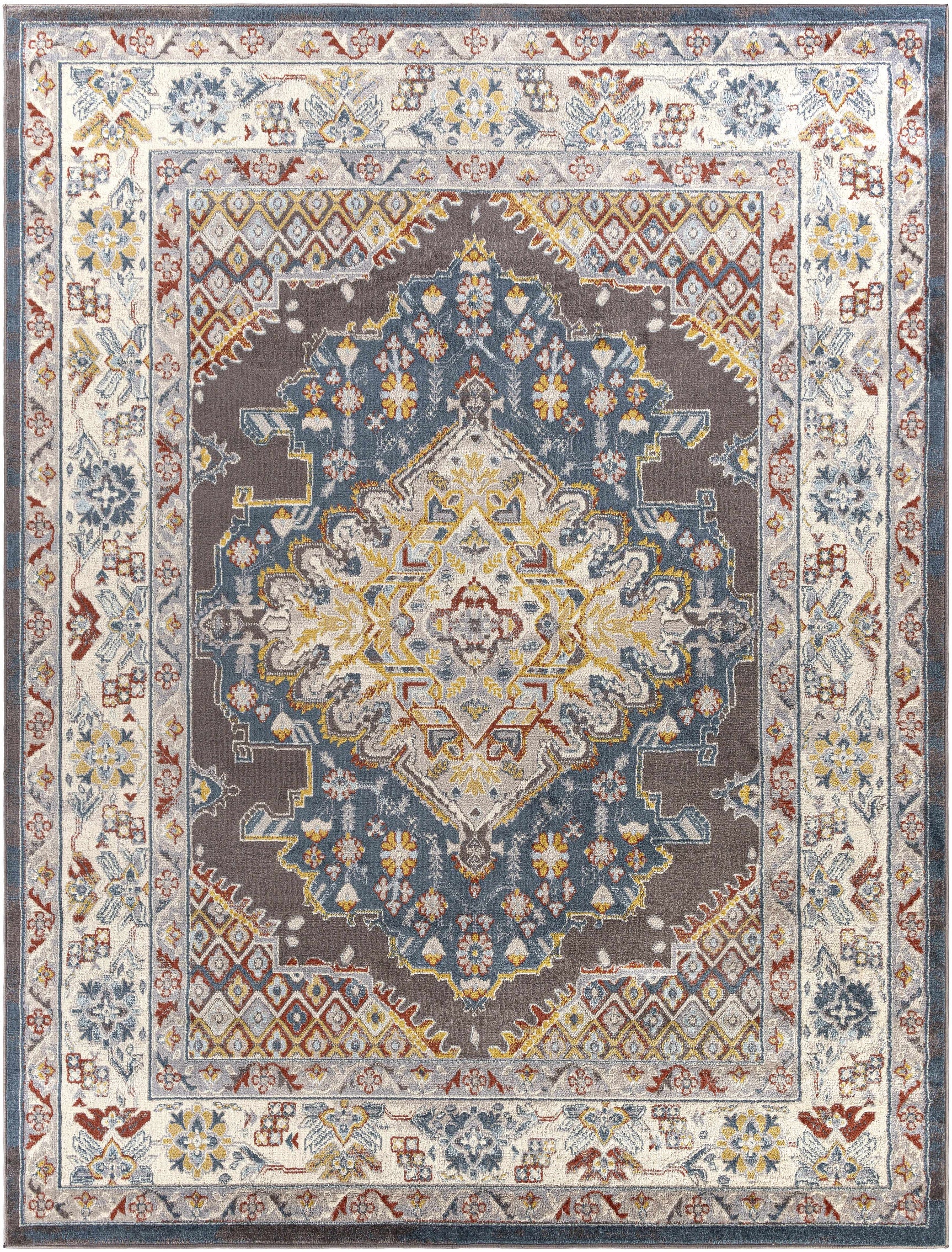 Haymond Brown Medallion Area Rug - Ornate Home