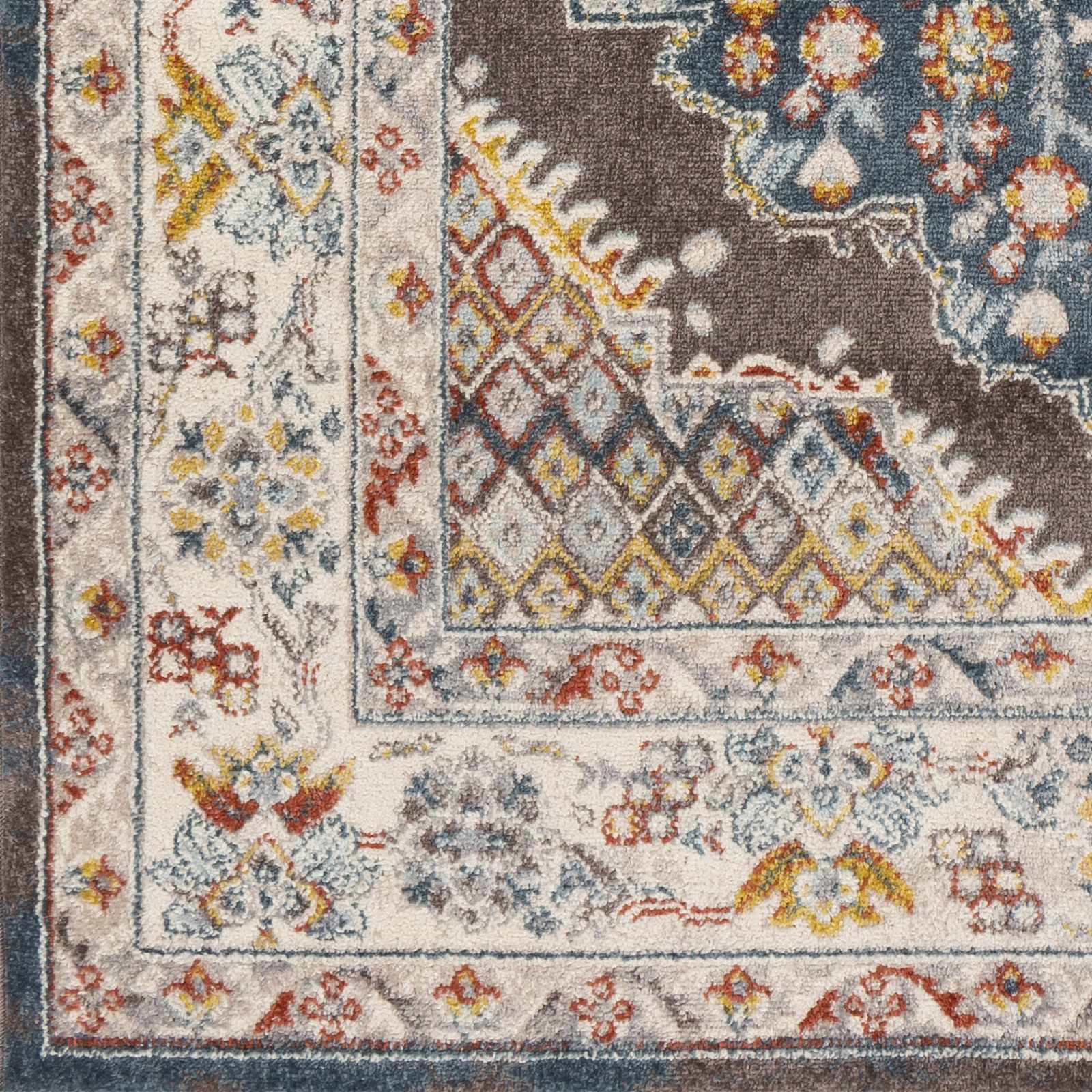 Haymond Brown Medallion Area Rug - Ornate Home