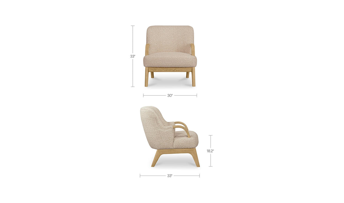Haynes Textured Oat Accent Chair - Ornate Home