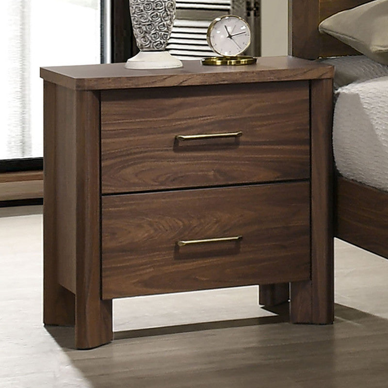 Hayward Walnut Nightstand w/ USB - Ornate Home
