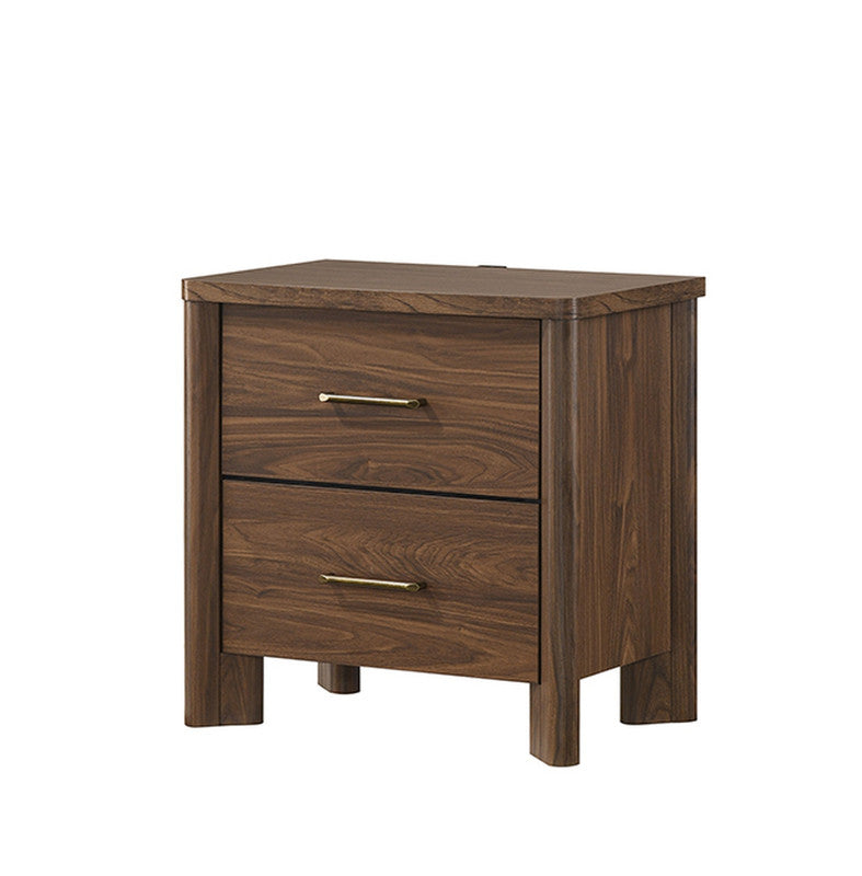 Hayward Walnut Nightstand w/ USB - Ornate Home