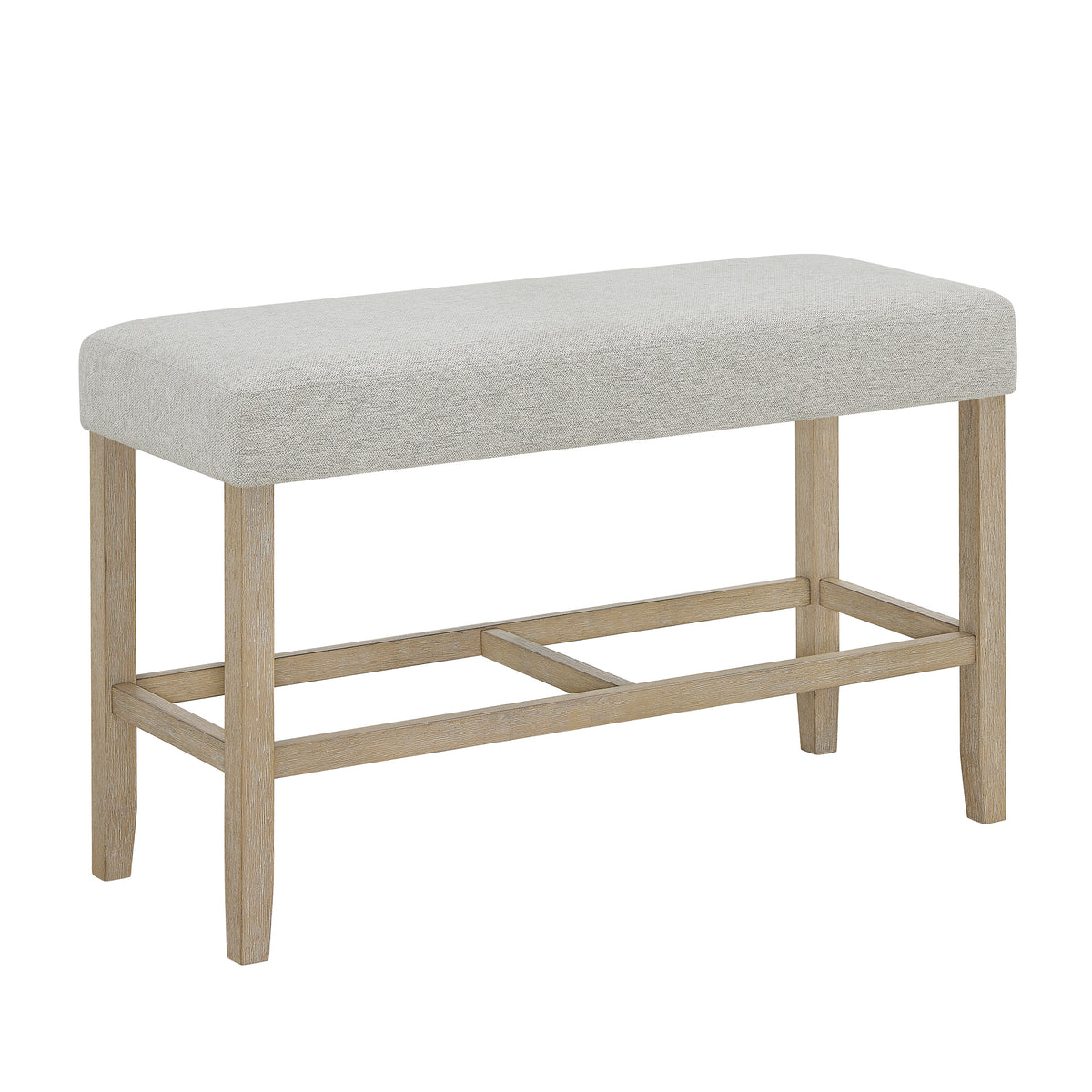Hazel Weathered Oak/Neutral Counter Height Bench - Ornate Home