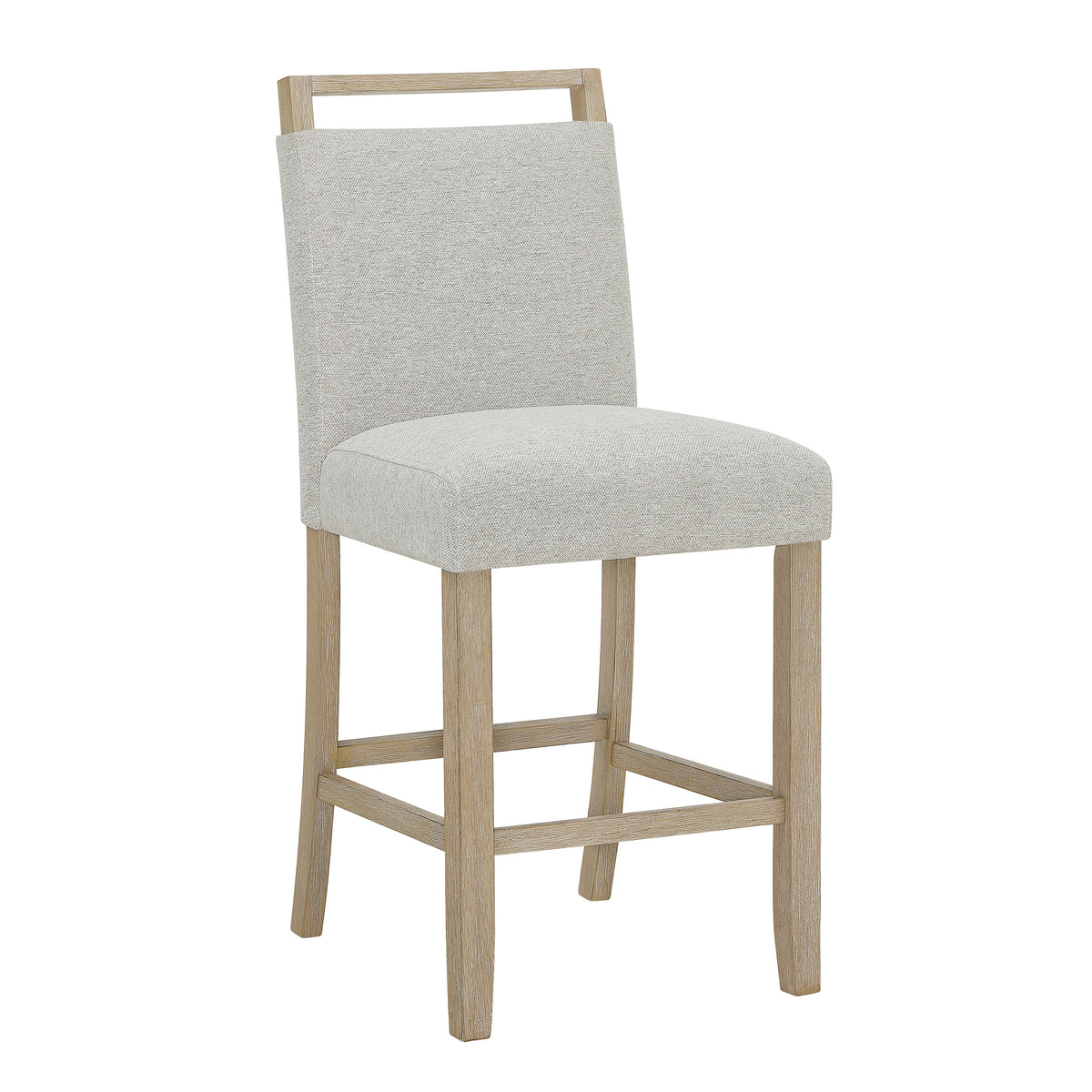 Hazel Weathered Oak/Neutral Counter Height Chair (Set of 2) - Ornate Home