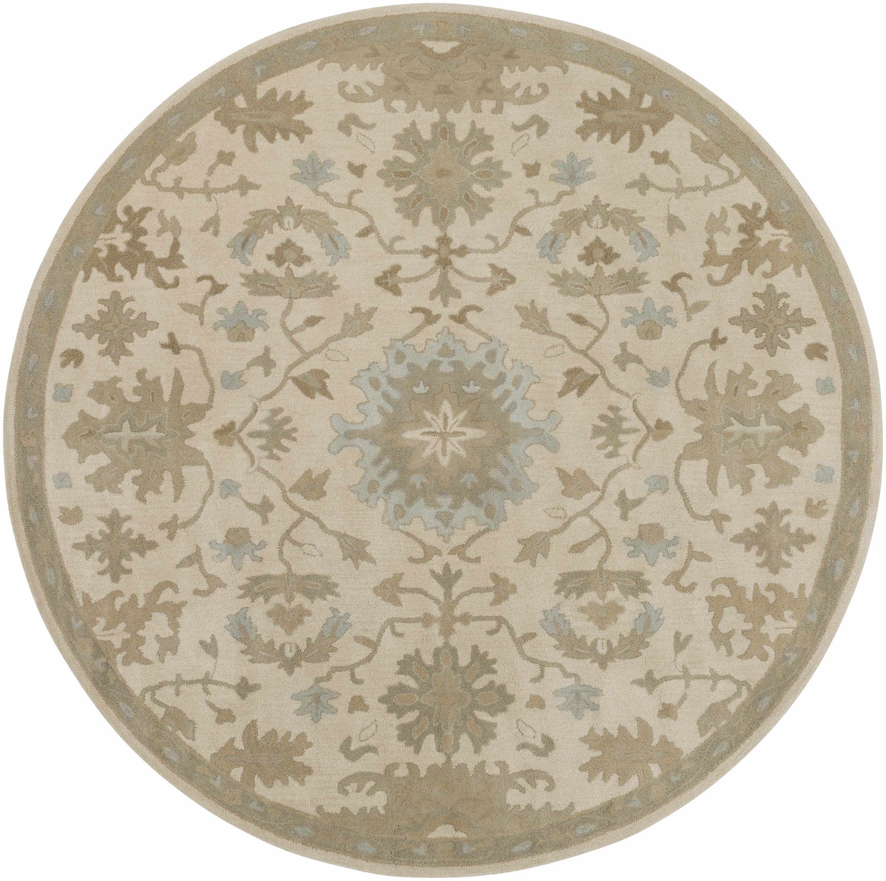 Hazen 1197 Hand Tufted Light Beige Wool Rug - Ornate Home