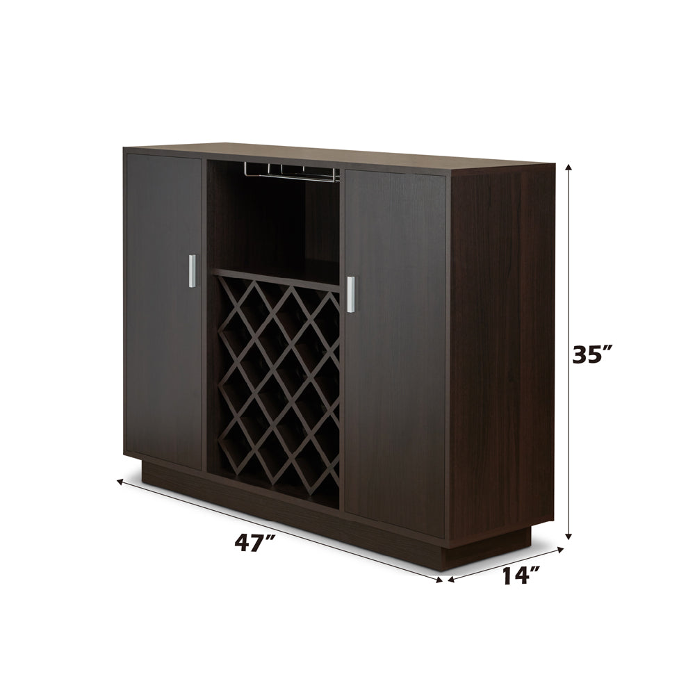 Hazen Espresso Wine Cabinet SKU: 72605 - Ornate Home