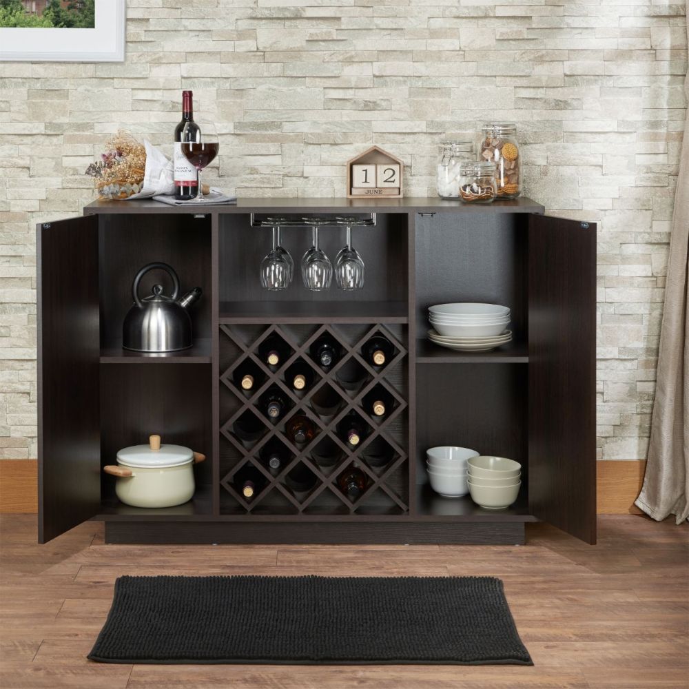 Hazen Espresso Wine Cabinet SKU: 72605 - Ornate Home