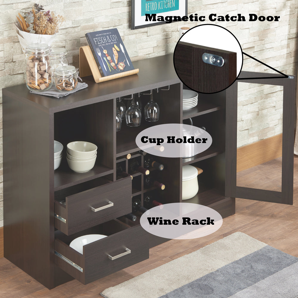 Hazen Espresso Wine Cabinet SKU: 72640 - Ornate Home