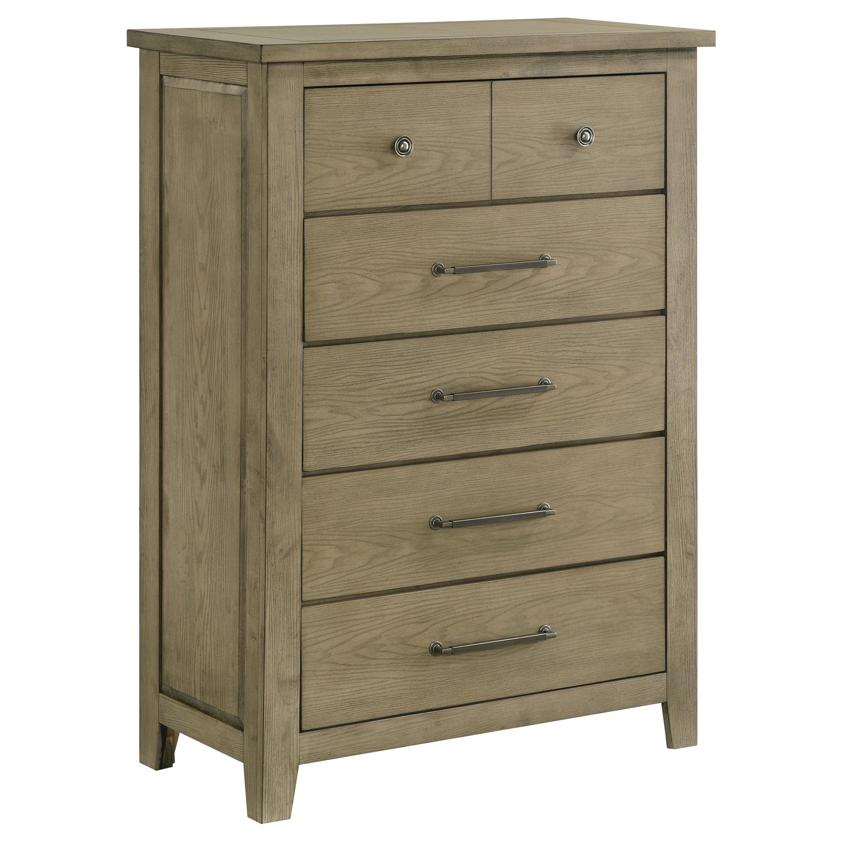Hazlewood Vineyard Oak 5-drawer Bedroom Chest of Drawers - Ornate Home