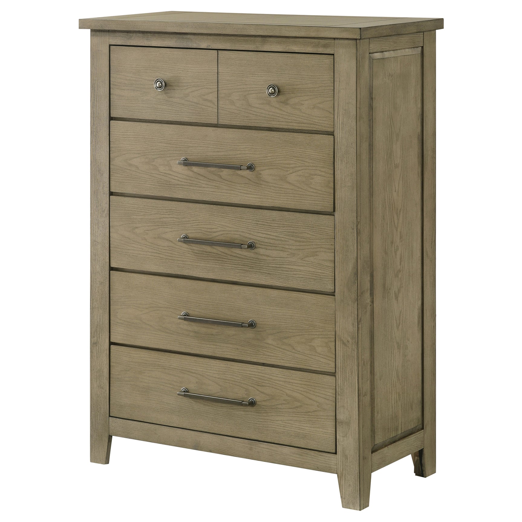 Hazlewood Vineyard Oak 5-drawer Bedroom Chest of Drawers - Ornate Home