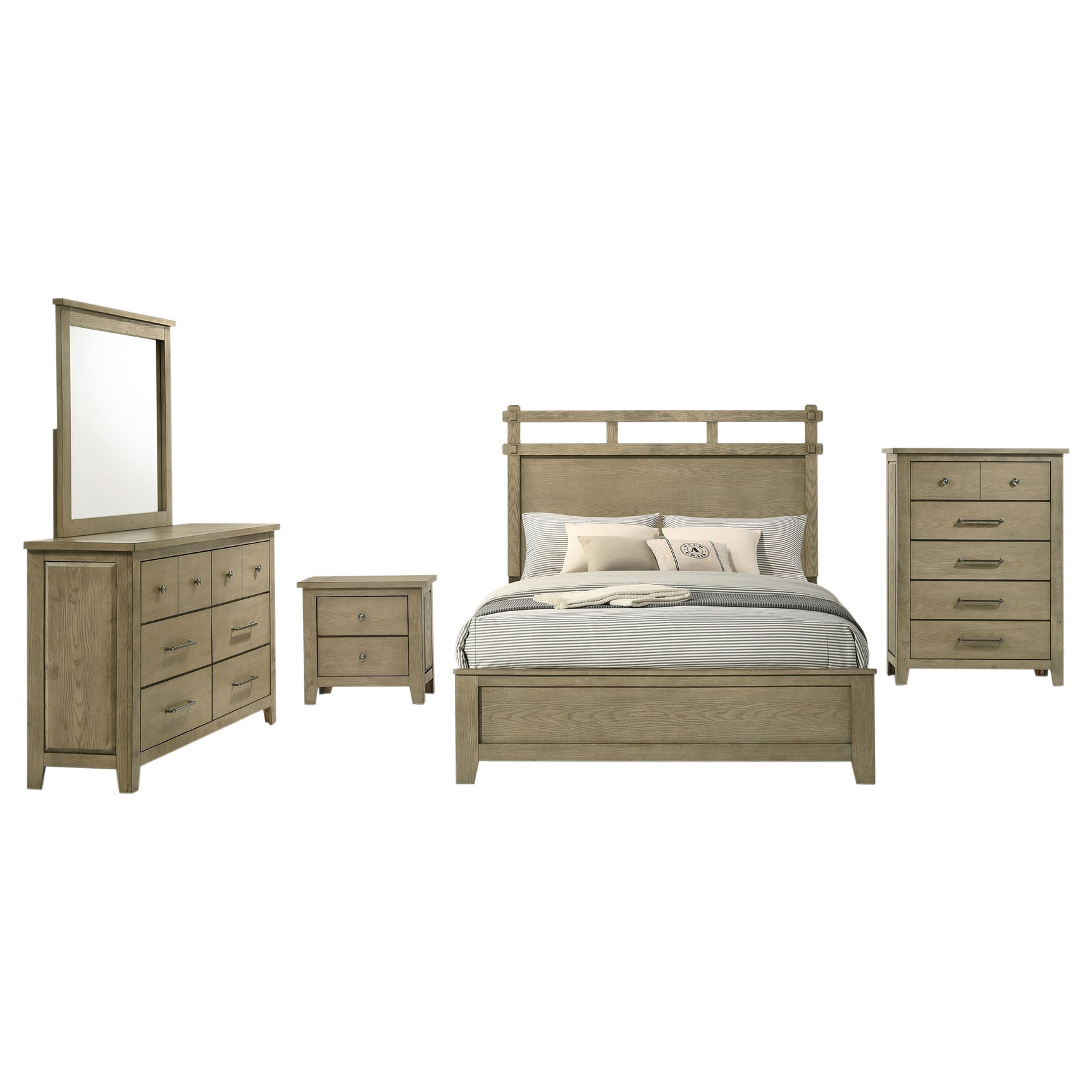 Hazlewood Vineyard Oak 5-piece Queen Bedroom Set - Ornate Home