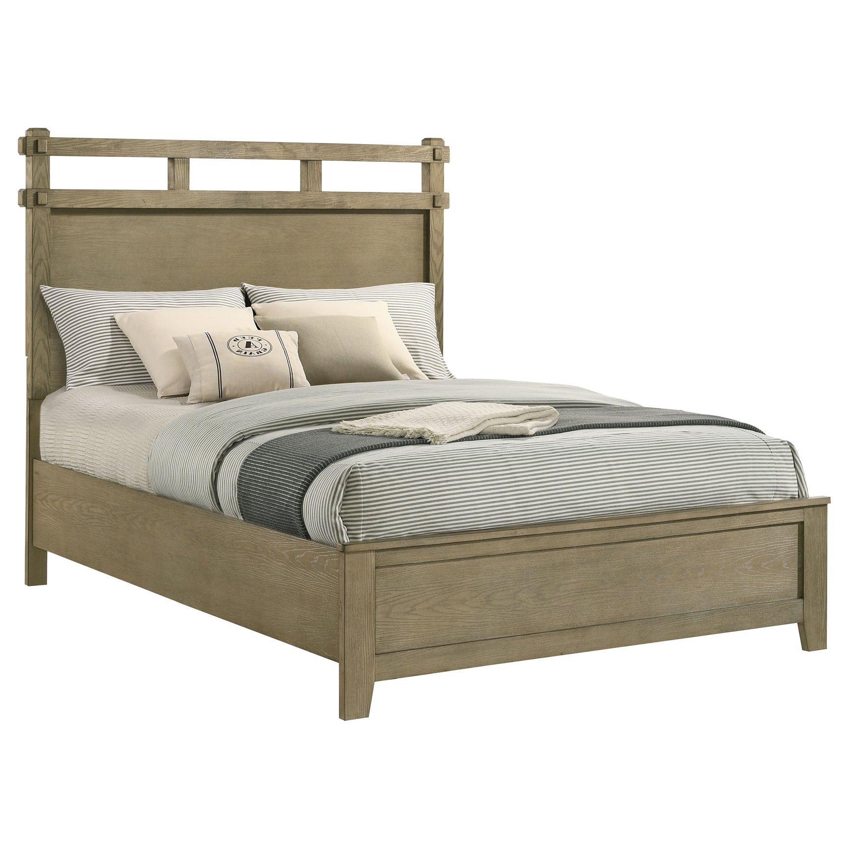 Hazlewood Vineyard Oak 61-inch Queen Panel Bed - Ornate Home