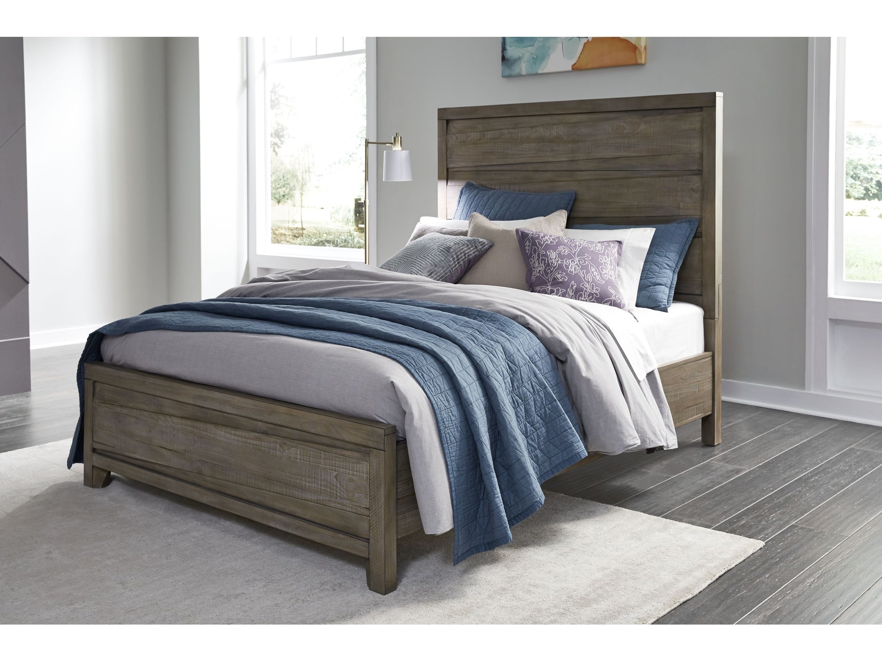 Hearst Solid Wood Queen Panel Bed in Sahara Tan - Ornate Home