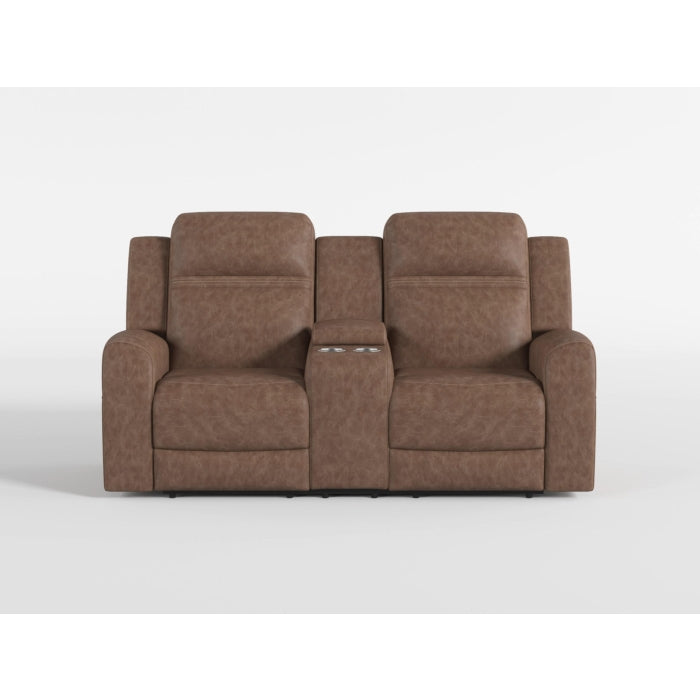 Hearth Brown Double Reclining Loveseat With Center Console - Ornate Home