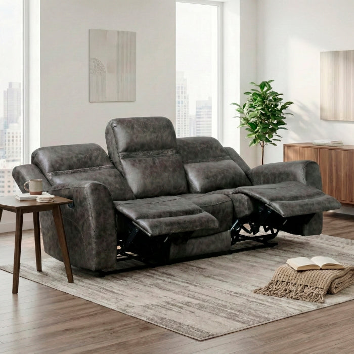 Hearth Gray Double Reclining Sofa - Ornate Home